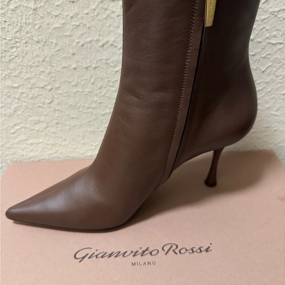 Gianvito Rossi Brown Leather Ankle Boots - Picture 8 of 16